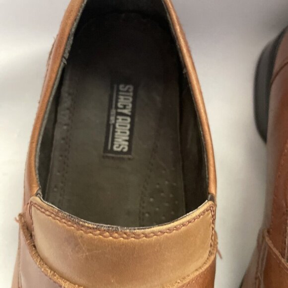 Stacy Adams Mens Leather Slip-On Loafers Two-Tone Brown Size 8.5M - Picture 3 of 12